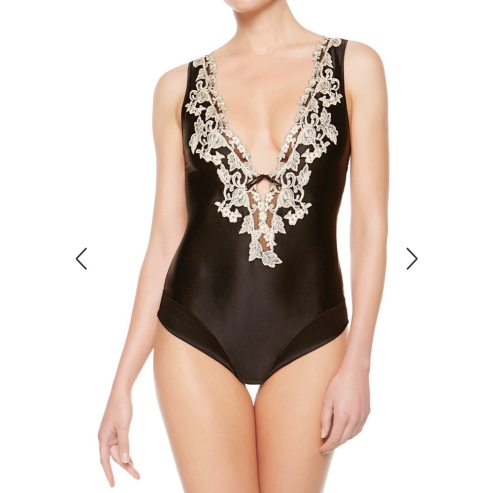 $1050 La Perla Maison bodysuit slip silk lingerie